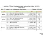 BBA 17th Intake 2nd Semester Class Routine