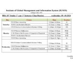 BBA 18th Intake 1st Semester Class Routine